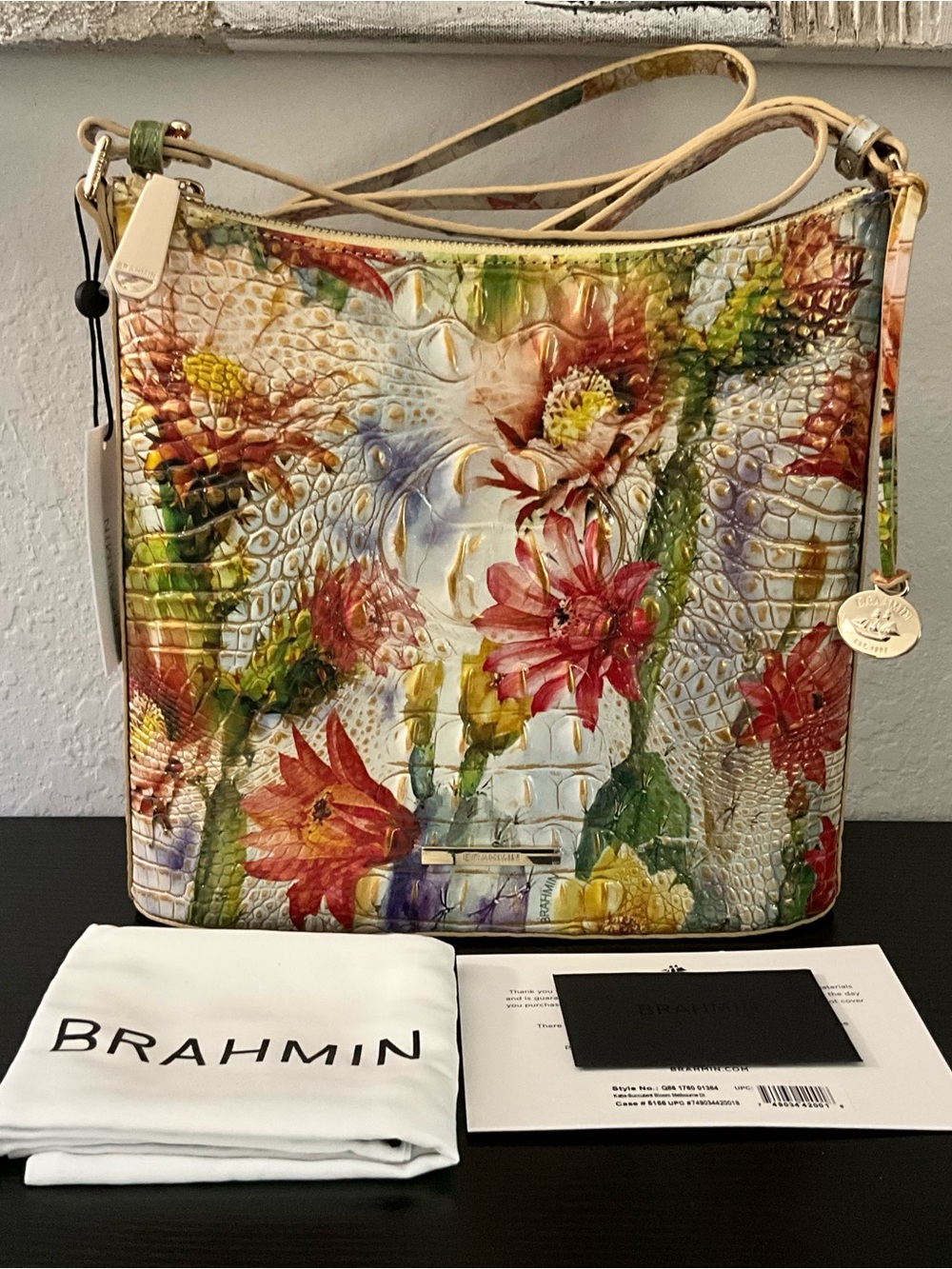 Brahmin Katie SUCCULENT BLOOM MELBOURNE DI Leather W/Eye NWT